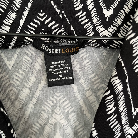 Robert Louis Black & White Chevron Print Jumpsuit with Pockets Size M - Picture 7 of 7